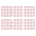 thumbnail image 2 of Pofeuu Pink Checkboard Print Leather Coasters Set of 6, Round Cups Mugs Mat Pad for Home Kitchen Heat Resistant Drink Coasters,Square, 2 of 7