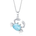 thumbnail image 1 of Sterling Silver Larimar Crab Pendant, 1 of 3