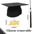 thumbnail image 4 of KALE Graduation Cap 2024 Tassel Adjustable Ceremonial Solid Color Black, 4 of 8