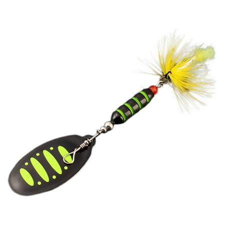 Composite Sequins Rotating Sequins Metal Hand-Cranked Copper Column Three Hook Bait Green Dot