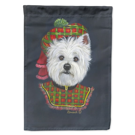 Carolines Treasures PPP3213CHF Westie Lad Plaid Flag Canvas House Size  Large multicolor