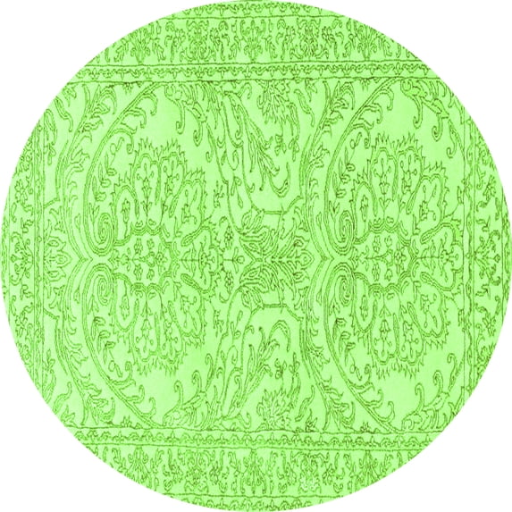 Ahgly Company Indoor Round Persian Green Traditional Area Rugs, 7' Round