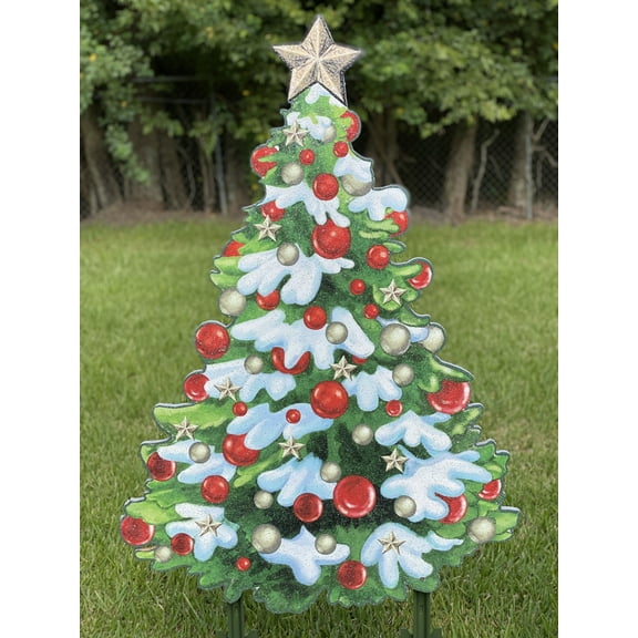 Snow Tree Christmas Yard Art Decor