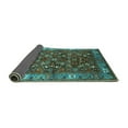 thumbnail image 2 of Ahgly Company Indoor Square Oriental Turquoise Blue Industrial Area Rugs, 4' Square, 2 of 4