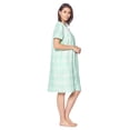 thumbnail image 2 of Women's Snap Front House Dress Embroidered Short Sleeve Seersucker Duster Housecoat Robe Lounger, Plaid Green, XX-Large, 2 of 3