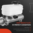 thumbnail image 3 of A-Premium Brake Master Cylinder with Reservoir and Cap Compatible with Ford Vehicles - For Windstar 1999 2000 2001 2002 2003 - Replaces 132977, XF2Z2140BA, 3 of 8