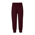 thumbnail image 6 of CQONEPT Women's Crop Pants High Rise Tapered Petite Casual Loose Fit Pant Athletic Running Cycling Trousers Wine L, 6 of 6