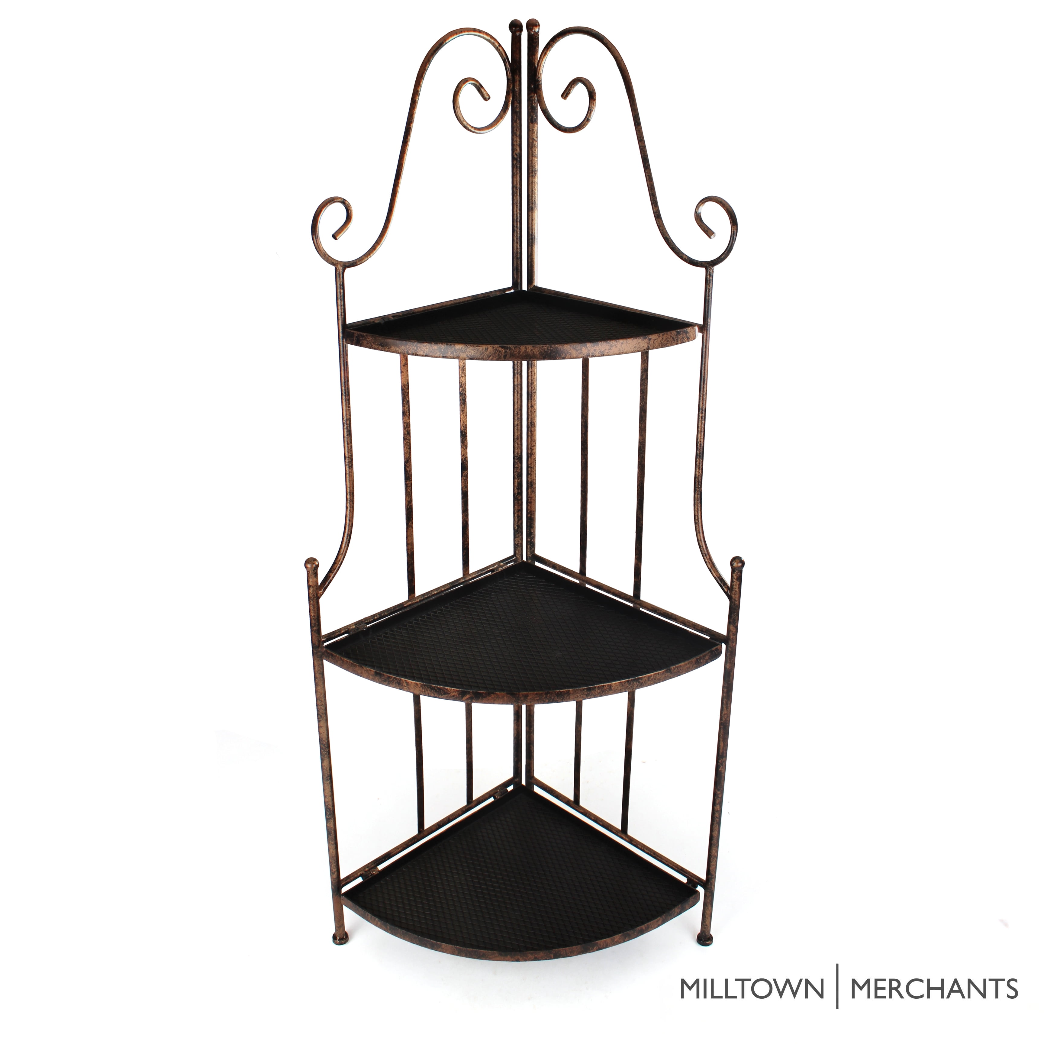 Milltown Merchants Indoor/Outdoor Corner Shelf Iron Corner Plant