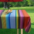 thumbnail image 5 of Outdoor Tablecloth with Umbrella Hole and Zipper, Rectangle Patio Table Covers for Spring/Summer, Machine Washable Outdoor Picnic Table Cloth (02stripes, 60" × 84" Rectangular), 5 of 6