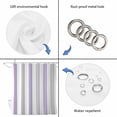 thumbnail image 5 of Purple Grey Stripe Waterproof Fabric Shower Curtain,Modern Farmhouse Vertical Striped Waterproof Fabric Shower Curtain for Bathroom Curtains Bathtubs Shower Curtains with 12 Hooks Standard 60x72, 5 of 8