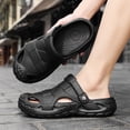 thumbnail image 3 of Rokment Mens Orthopedic Closed Toe Walking Slides Sandals with Back Strap EVA Arch Support Comfortable Non Slip Nursing Work Clogs Garden Shoes Beach Pool Slippers Indoor Outdoor Black Size 7, 3 of 4