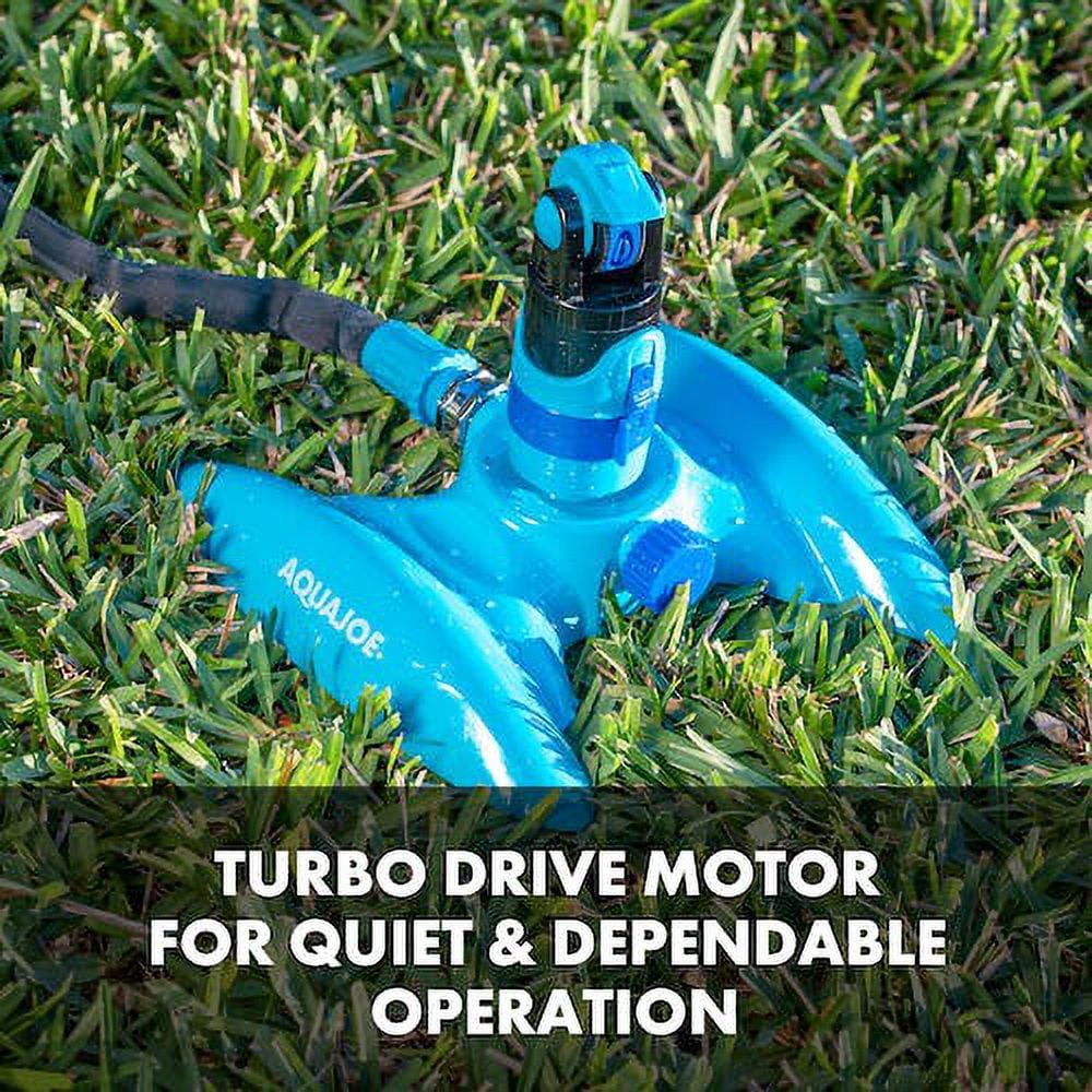 Restored Aqua Joe AJ-MSSBM Turbo Drive 360 Sprinkler 4 Spray Patterns Customizable Coverage 3,740 Sq. Ft. Max Coverage (Refurbished)