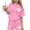 Pink, variant on Kilaqueen Teen Girl Cute Paw Print Summer 2 Piece Outfits Loose Crewneck Short Sleeve T-Shirt Matching Shorts Sets