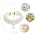 thumbnail image 6 of EOEMY Pearls Strand Necklace Pearl Drop Necklace Love Pendant Necklace, 6 of 9