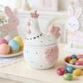 thumbnail image 4 of EDhome Pink Gilded Embossed Chicken Ceramic Storage Jar, Cute Sealed Lid Airtight Jar, Sturdy Ceramic for Kitchen Pantry Food Storage and Home Tabletop Decor, Pink-B, 4 of 6