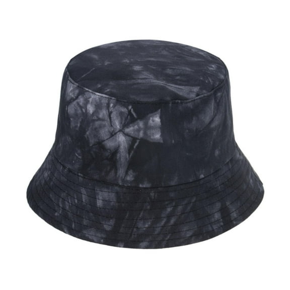 Audhol Hot Summer Bucket Hat Bucket Packable Beach Mens Side Hats Summer Double Tie Dye Hat Sun Washed Women Baseball Caps Winter Soft Faux Fur Plush Bucket Hat Black A