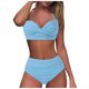 thumbnail image 3 of MKLEKYY Trajes De Baño Mujer Curvy Women High Waisted Bikini Sexy Push Up Two Piece Swimsuits Vintage Swimsuit Two Piece Retro Ruched High Waist Print Bikini Set 1955, 3 of 6