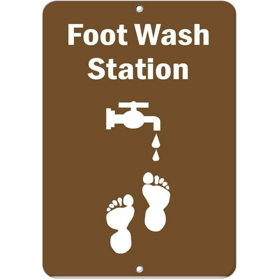 Foot Wash Station Activity Sign Park Signs Aluminum Metal Sign
