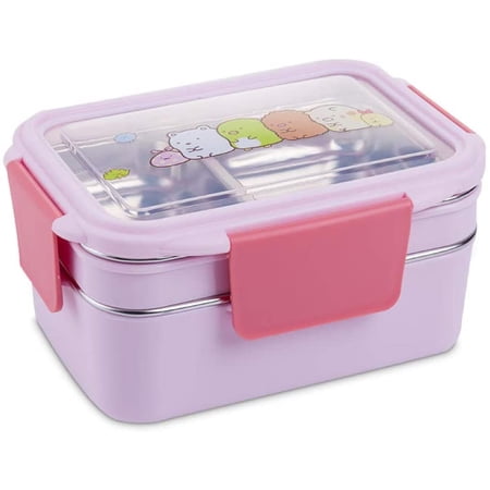 Cartoon Lunch Box Stainless Steel Compartment Bent... - Grandado