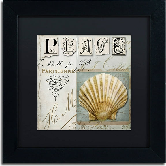 Trademark Fine Art "Beach Book I" Canvas Art by Color Bakery, Black Matte, Black Frame