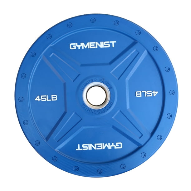 Colored Bumper Plate With Steel Ring And Premium Commercial Quality Rubber Heavy Duty Weights 45 Lb Single Walmart Com Walmart Com