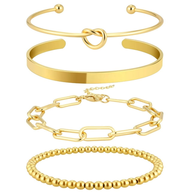 Women Golden Layered Bracelet Cuban Chain Anklet Snake Bone Chain Tennis Chain Summer Beach Bracelet Set