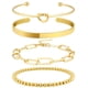 thumbnail image 1 of Pulsera de capas doradas para mujer, pulsera de cadena cubana, cadena de garra de mariposa, conjunto de tobillera de playa de verano, 1 of 6