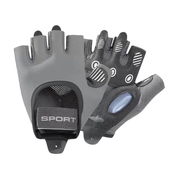 huayou Half Finger Shock Absorbing Workout Gloves, Breathable Ice Silk Non Slip Sport Gloves with Adjustable Strap for Gym Cycling and Outdoor Fitness Activities