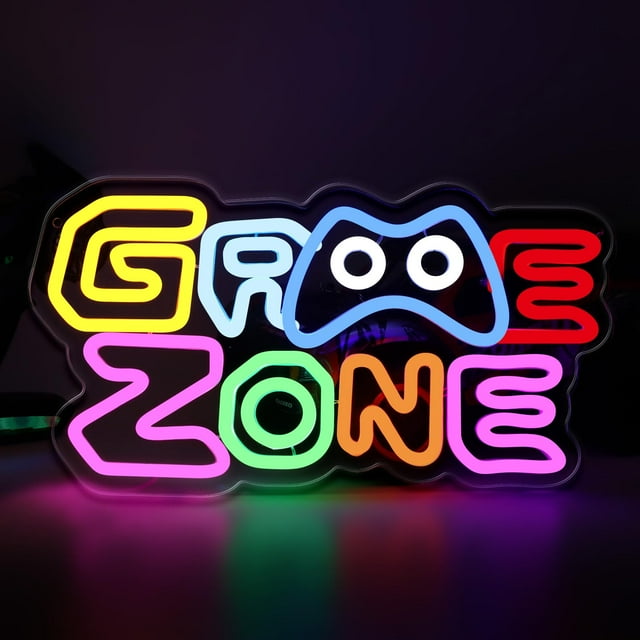 Letrero de neón Game Zone con alimentación USB, LED colorido regulable