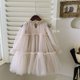 thumbnail image 3 of Vestido de niña Primavera y otoño Vestido de princesa con parches de encaje elegante para niñas pequeñas, 3 of 6