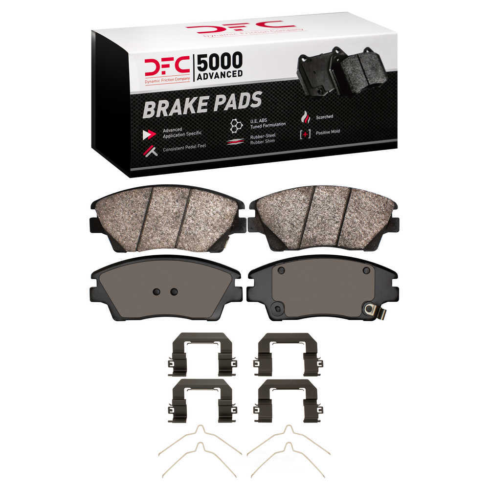 Dynamic Friction Company 1551-1847-02 DFC 5000 Advanced Brake Pads - Ceramic and Hardware Kit - OE