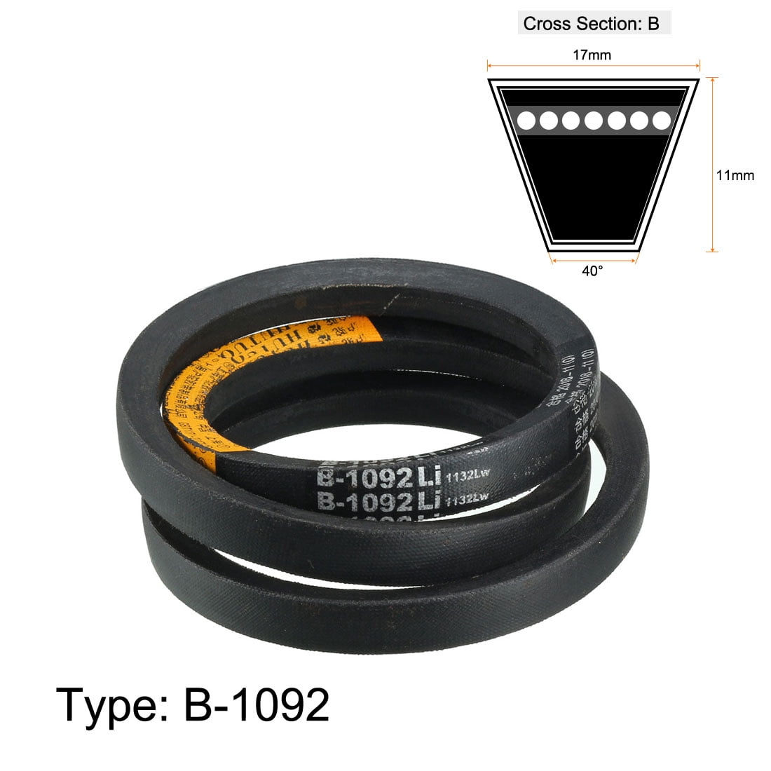 Unique Bargains Durable V-Belts Length B-Section Rubber Drive Belt 40" B40