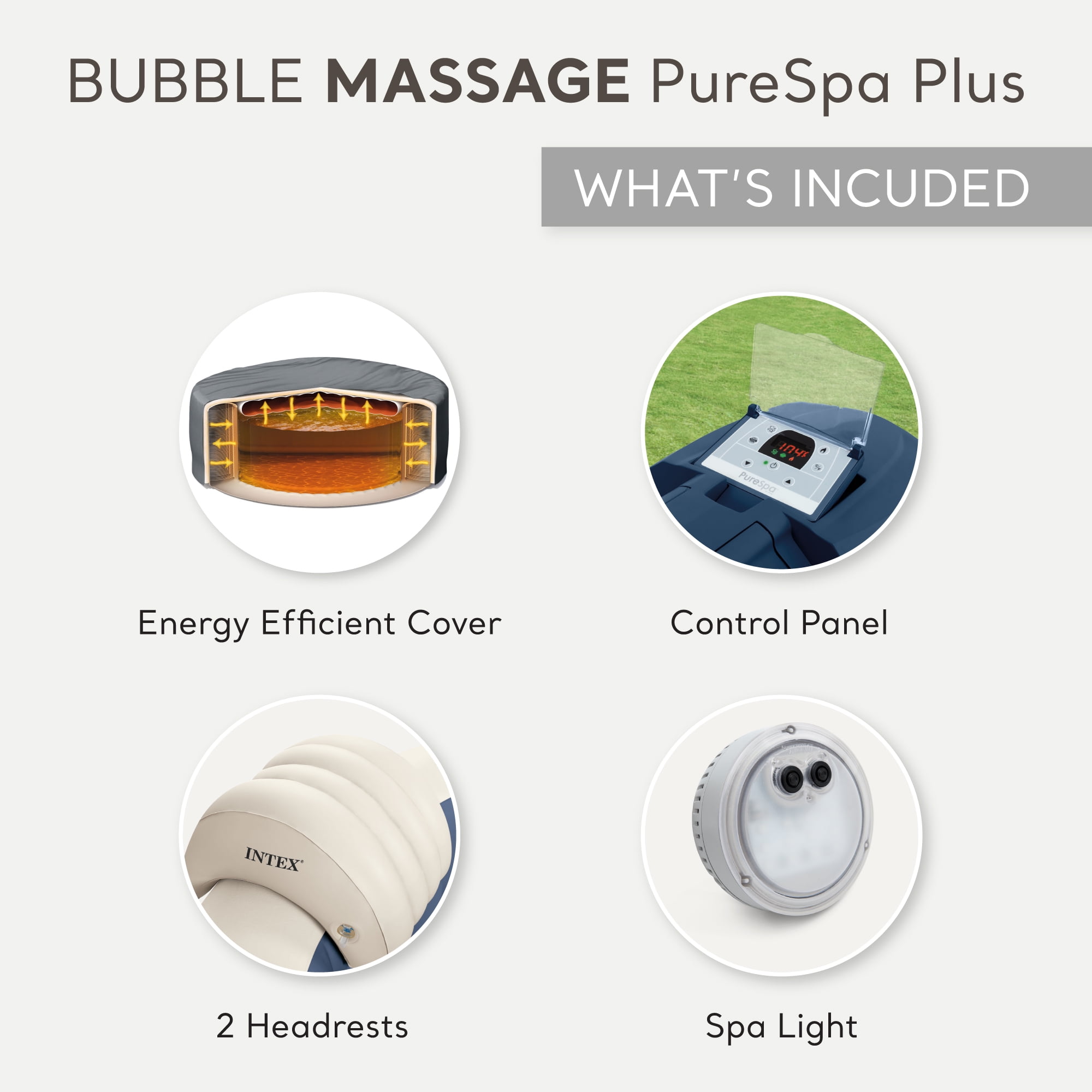 Open Box Intex 28431EP PureSpa Plus Portable Inflatable Hot Tub Bubble Jet Spa, 85 x 28"