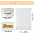 thumbnail image 2 of Bottom Gusset Clear Gift Bags: 50Pcs 6x9 Inch Clear Cellophane Gift Treat Goodie Bags with 60pcs Twist Ties for Party Favor Packaging, Gift Mug Wrapping, Food Storage, 2 of 4