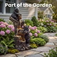 thumbnail image 5 of VBAL 39"H Outdoor Freestanding Water Fountain, 4-Tier Cascading Funny Bears Statue Resin Water Fountain, Warm LED Light and Pump, for Garden, Patio, Yard, Deck, Porch, Lawn, Gray and Black, 5 of 8