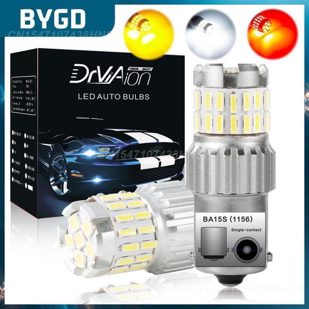 1800lm Canbus P21w 1156 Ba15s Universal Turn Signal Durable Running Light Drl Lamp Car Accessories Superbright Led Bulb2pcsT20 Red He Qiyong unisex