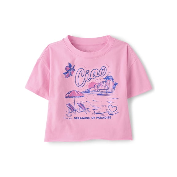 The Children's Place Girls Short Sleeve Applique Graphic Top, Sizes XS-XXL