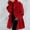 Red, variant on Women's Double-Faced Wool Hooded Coat, Long Sleeve Tweed Overcoat , Double-Face Wool Hooded Coat, Toggle Jacket, Winter Warmth Red 3Xl