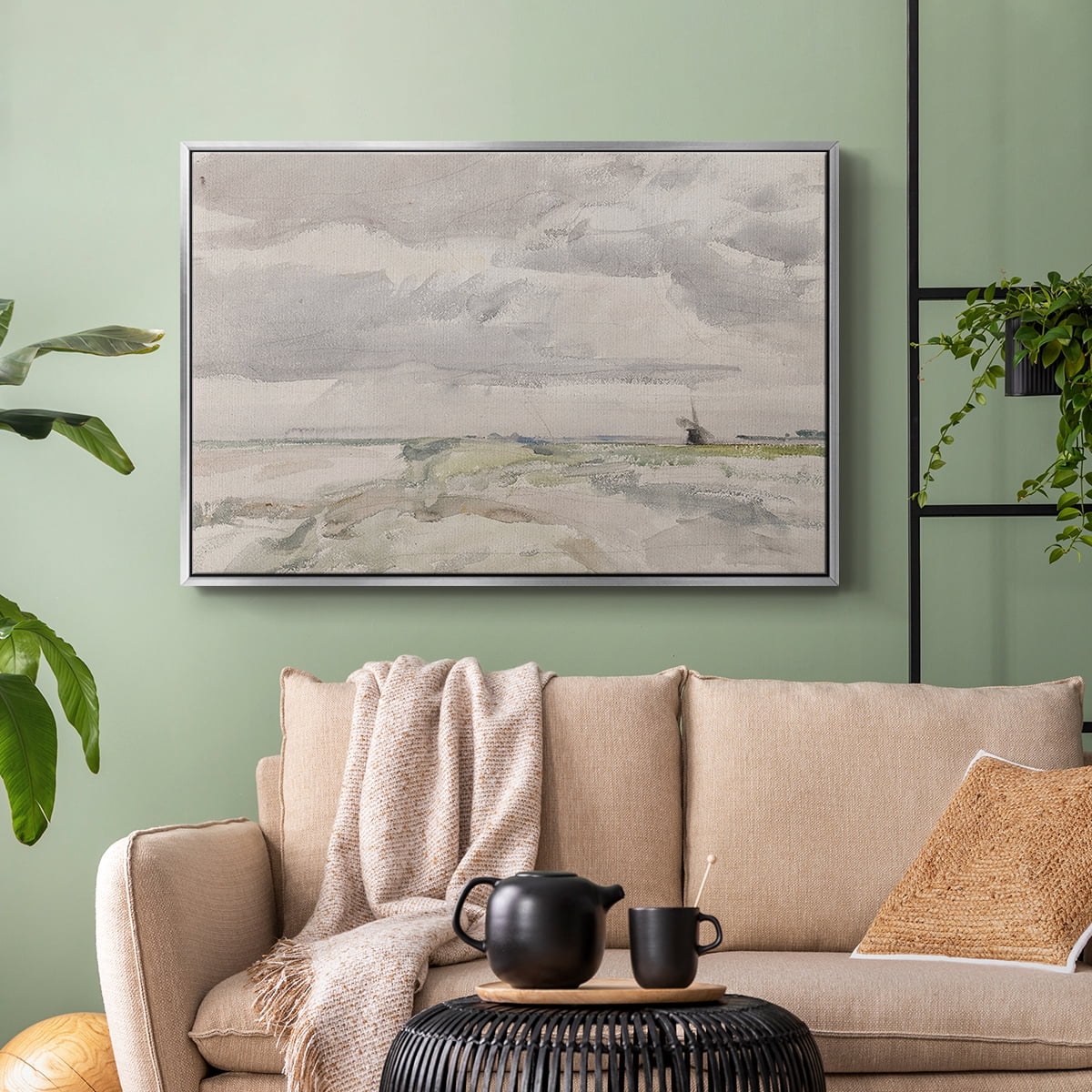 Vintage Landscape-CCCXLI By Wexford Home Framed in Silver Wood Gallery Wrapped Canvas 25 in. x 37 in.