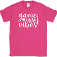 thumbnail image 1 of Game Day Vibes Baseball T-Shirt Funny Sports Game League Humor Text Tee - Pink, M, 1 of 1