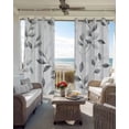 thumbnail image 6 of Gray Leaves Blackout Curtains for Bedroom Living Room Darkening Curtains 63 Inches Long Spring Rustic Branches Botanical Window Curtain 2 Panels Set Insulated Window Treatment Grommet Drapes 52"x63", 6 of 9