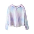 thumbnail image 2 of TMOYZQ Child Girls Sun Protection Zip-Up Hoodie Cooling Lightweight Cape Cropped Long Sleeve Sweatshirt with Thumbholes 2-11Y, 2 of 3