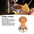 thumbnail image 3 of Solid Wood Handle Coffee Tamper, Stainless Steel, Easy to Use, Coffee Press Tamper, Uniform Powder Pressing, for Home Coffee Shop, 3 of 8
