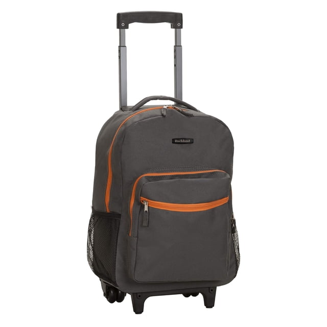 Mochila rodante Rockland de doble asa, 17 pulgadas, color carbón