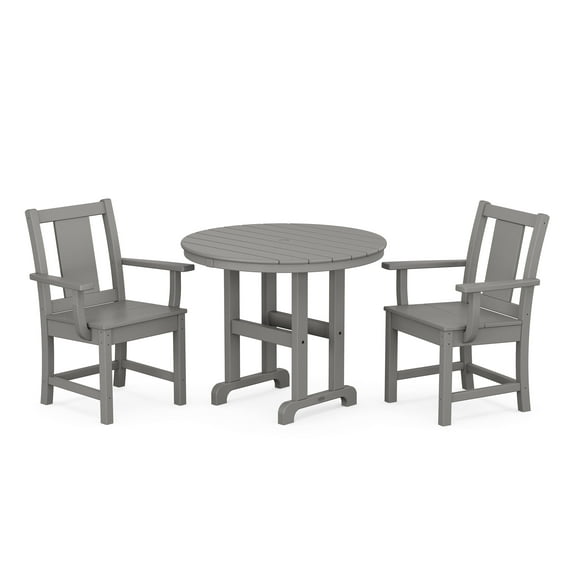POLYWOOD® Prairie 3-Piece Farmhouse Dining Set in Slate Grey
