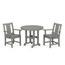 POLYWOOD® Prairie 3-Piece Farmhouse Dining Set in Slate Grey