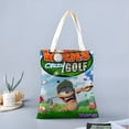 thumbnail image 2 of Golf Crazy Bolso de tela con estampado de lienzo para mujer, bolsa de compras reutilizable y estética, con cremallera interior, regalo para mujer,40*45cm., 2 of 6