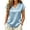*Light Blue, variant on ClodeEU Women's Elegant V Neck Short Sleeve Satin Blouse ,Casual Loose Fit Silk Office Top Pink,Women's Plus L