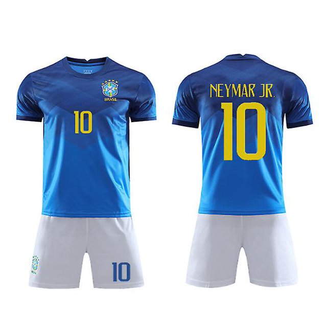 Nueva camiseta de fútbol para niños 2021/2022 10 # Neymar Jr camisetas de fútbol traje amarillo pantalones cortos/calcetines Set-10 Bule-20 BmatwkZeng Bmatwk Jersey