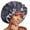B-Black, variant on Shower Caps for Women CQXIDFH Double Layer Printed Sleeping Hat, Pleated Wooden Ear Edge Design, Elegant Lace Princess Hat for Daily Sleeping, Hair Accessories (Coffee, One Size)